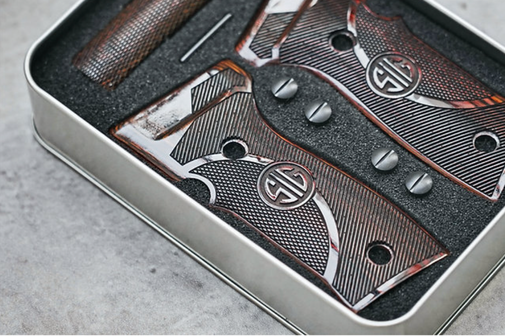 FCW SIG P320 M17/M18 AXG ダークブラウン ウッドグリップ - TYPE C