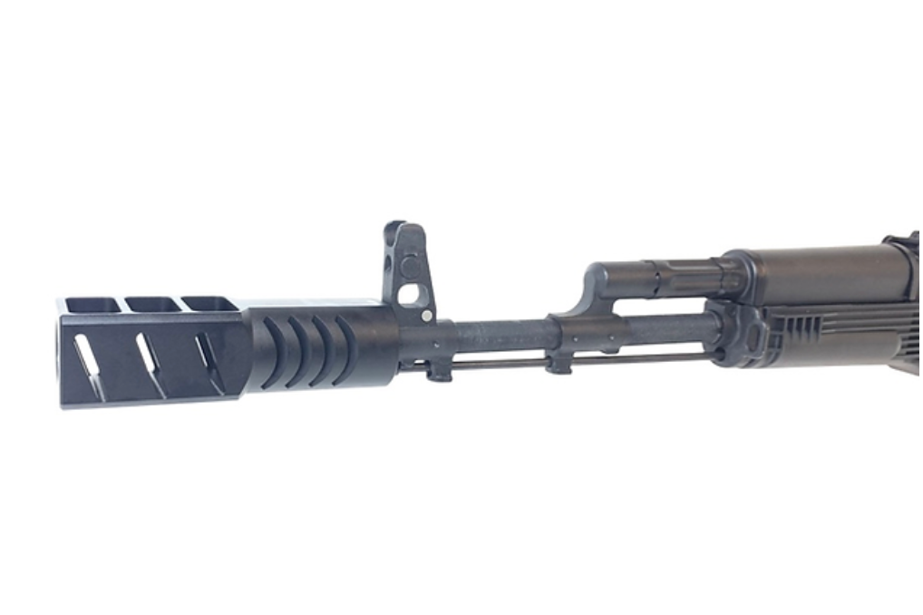FCW ステンレススチール製 14mm 逆スクリュー - 23mm 正スクリューアダプターー (TM SAIGA-12 GBB) - ブラック