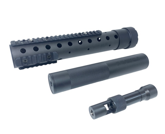 FCW MK12 MOD H カーボンファイバーハンドガード&サイレンサーコンボセット - ブラック