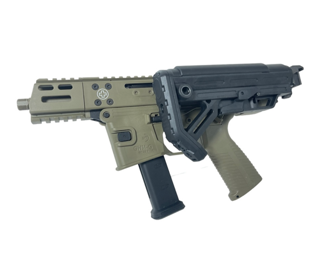 FCW アルミスケルトン ST-6 M4 フォールディングストックチューブ(1913レイルアダプターー付き)- ブラック