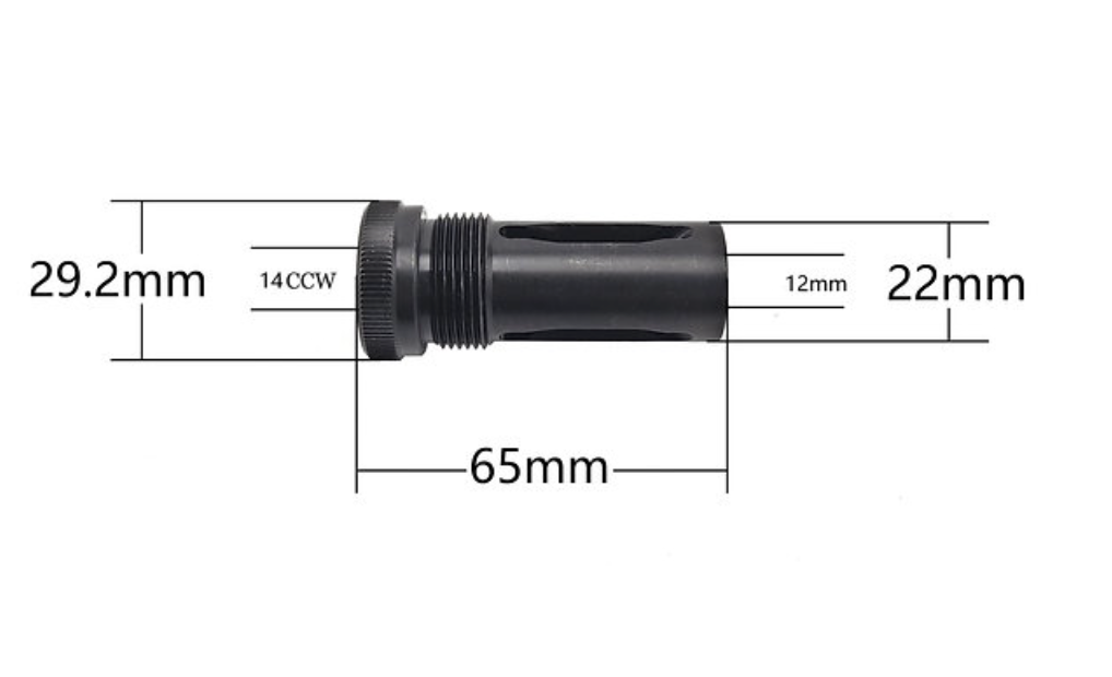 AKATSUKI BTスタイル MARS 5.56 QD 6.5インチサプレッサー(カスタムマーキング付き、トレーサーセットアップ済み)- ブラック
