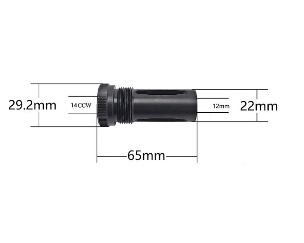 AKATSUKI BTスタイル MARS 5.56 QD 6.5インチサプレッサー(カスタムマーキング付き、トレーサーセットアップ済み)- 銀(ぎん)