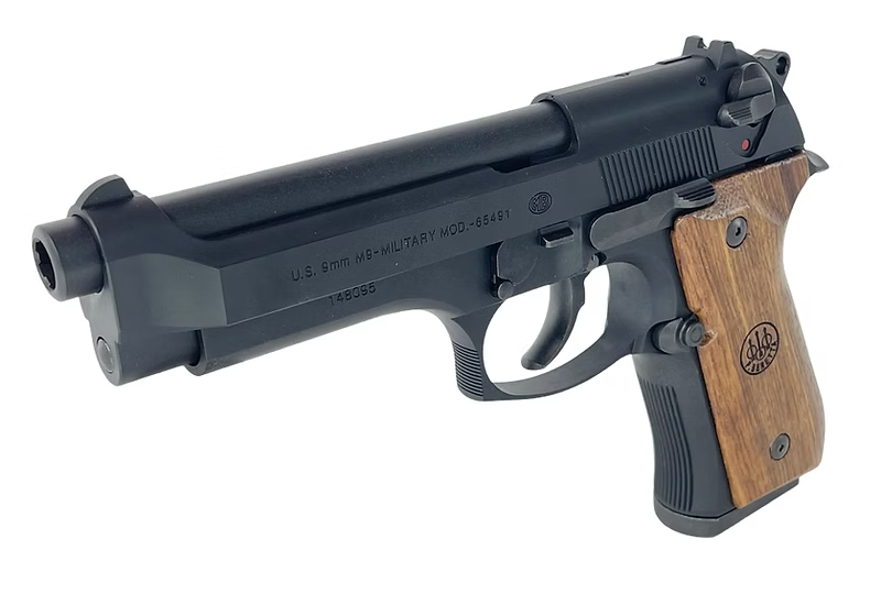 FCW M9 / M92F 木製グリップ(ベレッタロゴ付き)- Beretta original Logo