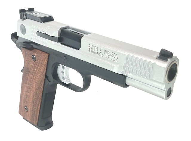 FCW x DOUBLE BELL パフォーマンスセンター M945 GBBピストル 銀(ぎん)GBBスライド、ブラックロワーツートン
