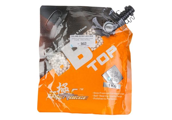 Ultraforce TOP プレミアムマッチグレード 0.3g BB弾 - ホワイト (1kg/袋)