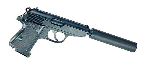 FCWサイレンサーセット マルゼン ワルサーPPK & PPK/S GBBP用 - ブラックサイレンサー / ブラックスタンド / ブラックアウターバレル