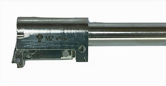 FCWサイレンサーセット マルゼン ワルサーPPK & PPK/S GBBP用 - ブラックサイレンサー / 銀(ぎん)スタンド / 銀(ぎん)アウターバレル