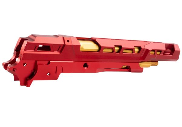 5KU Tokyo Marui ハイキャパ CNCアルミ EX 01 フレームキット - 赤 金(きん)バレル