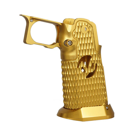 5KU CNC アルミグリップ Type.9 マルイ ハイキャパ GBB エアガン用 ( 5KU-GB-587 ) - 金(きん)