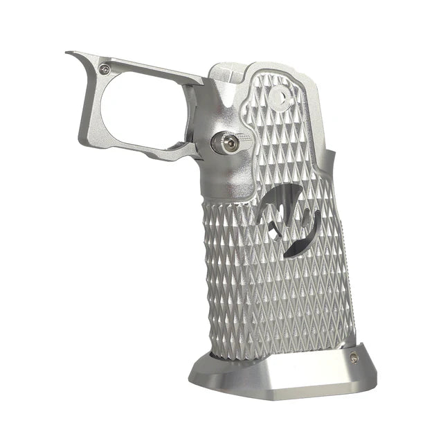 5KU CNC アルミグリップ Type.9 マルイ ハイキャパ GBB エアガン用 ( 5KU-GB-587 ) - 銀(ぎん)