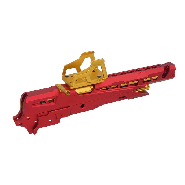 5KU CNC EX-02 フレームキット マルイ ハイキャパ GBB エアガン用 (5KU-GB-592) - 赤/金(きん)