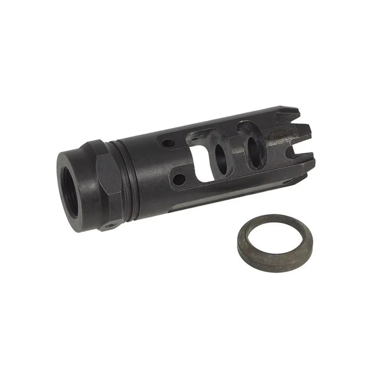 5KU キングコンプスタイル 556 スチールフラッシュハイダー (5KU-246) - ブラック-AIRSOFT GOGO エアガン・サバゲー用品通販