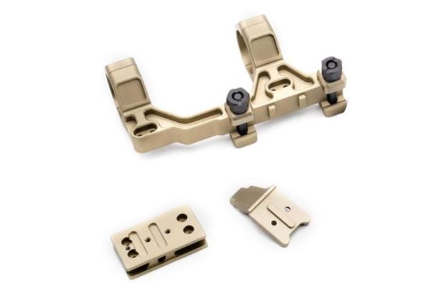 Airsoft Artisan BOスタイル 30mm モジュラースコープマウント ミルスペック 1913 レイルシステム用 (T1 / T2 アダプターー、DE)