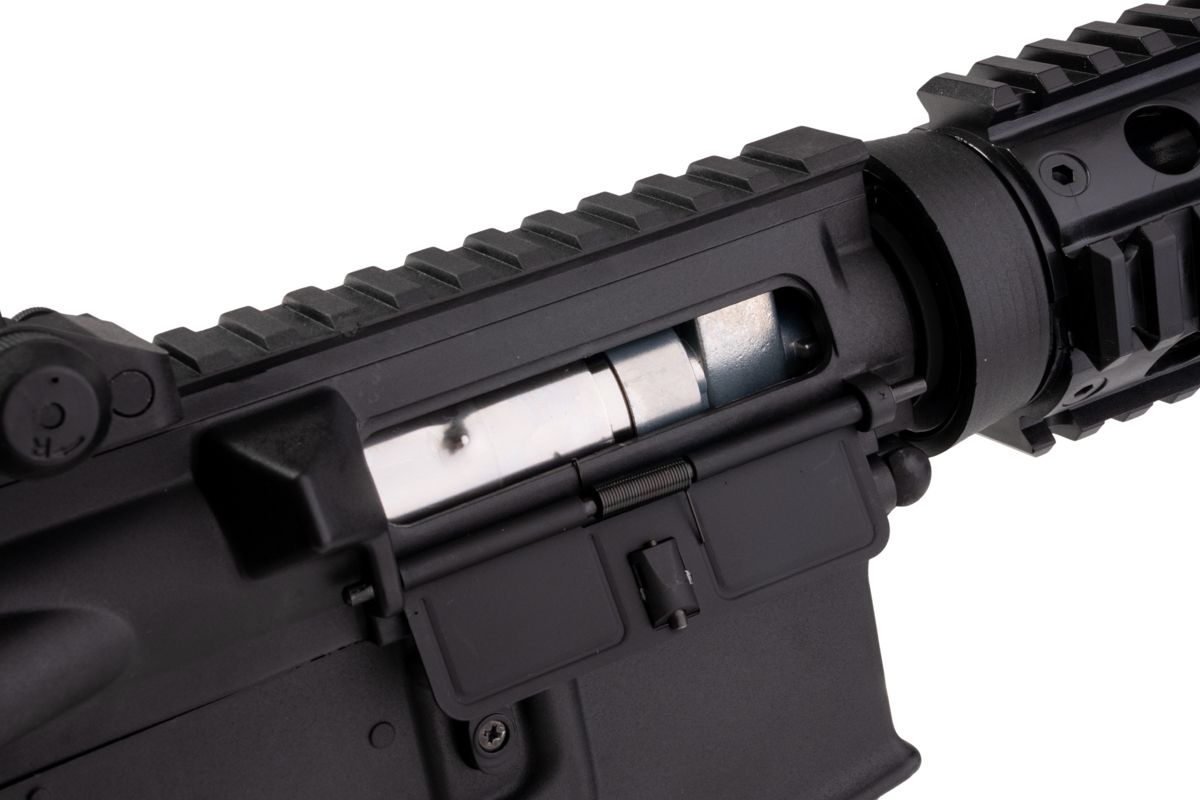 APS M4 CQB スタイル AEG エアソフト ライフル (EDGE II (機械の)メカボックスと MICRO FET を使用) - ブラック (4.5MMBBS)