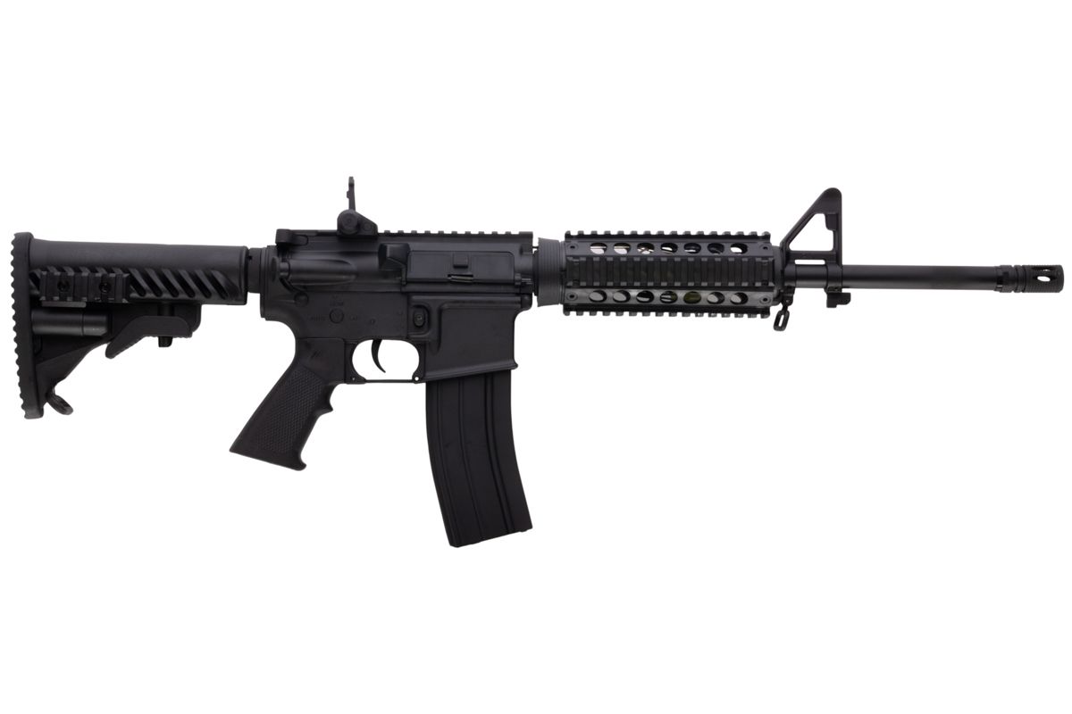 APS M4 CQB スタイル AEG エアソフト ライフル (EDGE II (機械の)メカボックスと MICRO FET を使用) - ブラック (4.5MMBBS)