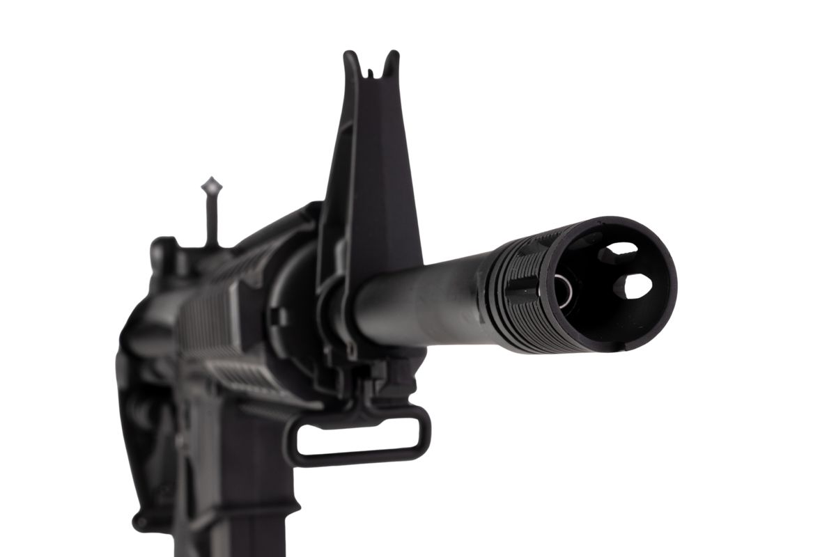 APS M4 CQB スタイル AEG エアソフト ライフル (EDGE II (機械の)メカボックスと MICRO FET を使用) - ブラック (4.5MMBBS)