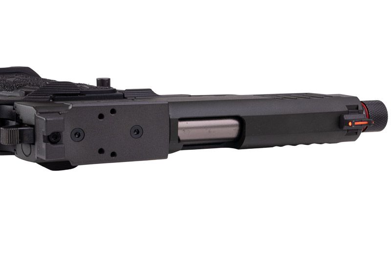 EMG 6mm プロショップ スタッカート XC GBB エアソフト ピストル、ハンドメイド スティップリング グリップ付き - BK (Army Armament 製)