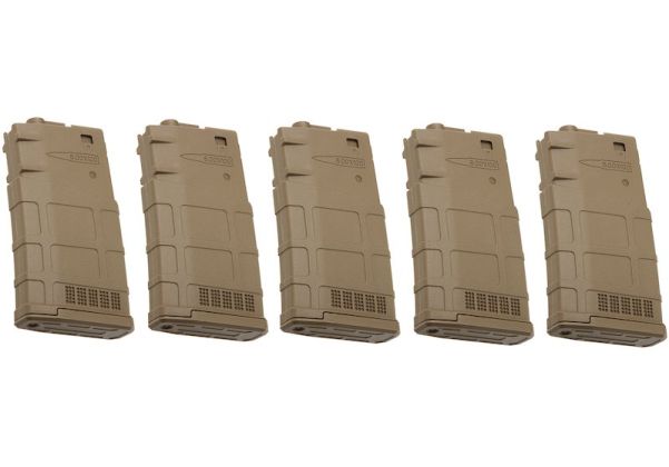 ARES AR308 / SR25-M110シリーズマガジン(装弾数130発) - ダークアース(5個入り/箱セット)