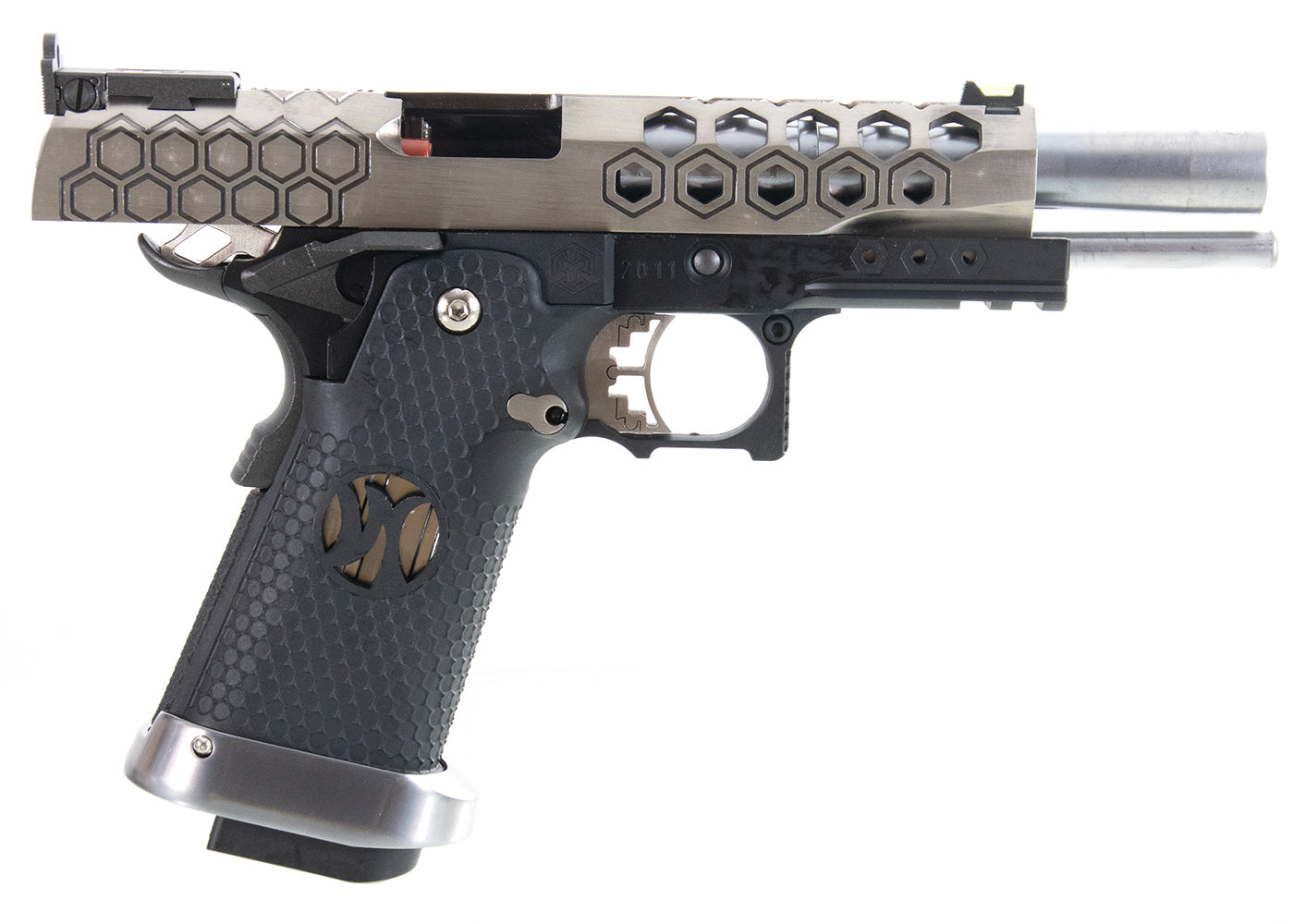 AW CUSTOM HX2501 Model HEX Cut High Capa 5.1 Gas Blowback (2TONE Silver, Black)
