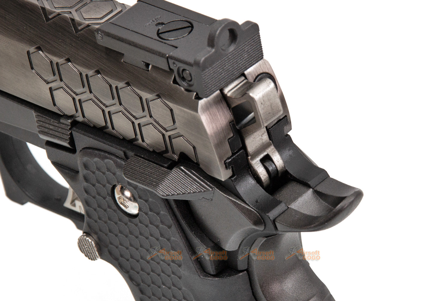 AW CUSTOM HX2501 Model HEX Cut High Capa 5.1 Gas Blowback (2TONE Silver, Black)
