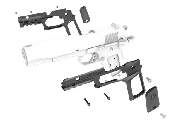 Recover Tactical 1911シリーズ CC3PTTB タンフレーム レイル付き (タン&ブラックパネル付き)