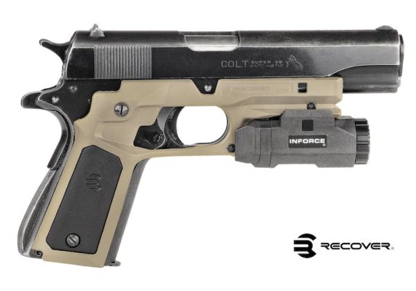 Recover Tactical 1911シリーズ CC3PTTB タンフレーム レイル付き (タン&ブラックパネル付き)