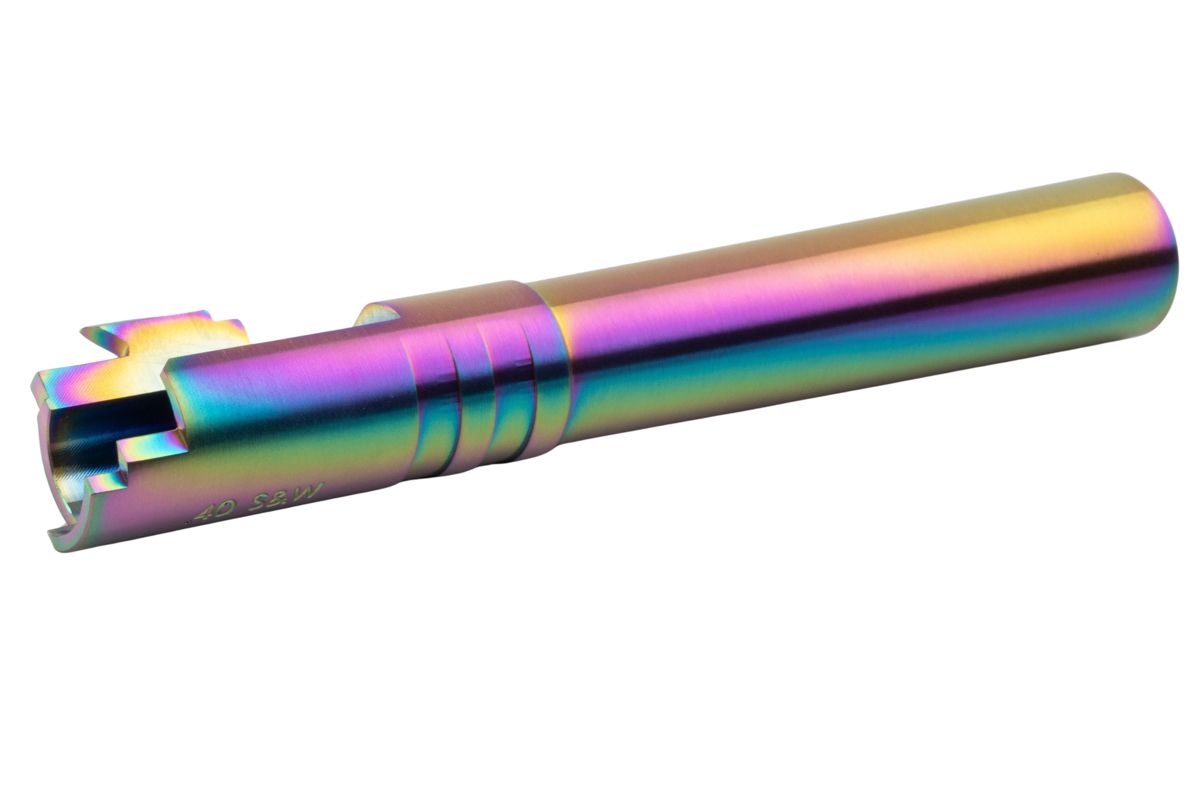 COWCOW Technology OB1 SS ス赤アウターバレル - Tokyo Marui ハイキャパ 5.1 GBB (.40 マーキング) - レインボー