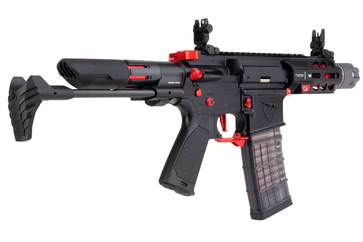 EMG STRIKE INDUSTRIES AR ストライク レイダー ショート バレル GBB M4 ライフル (CYMA CGS システム) - 4 インチ BK / RD