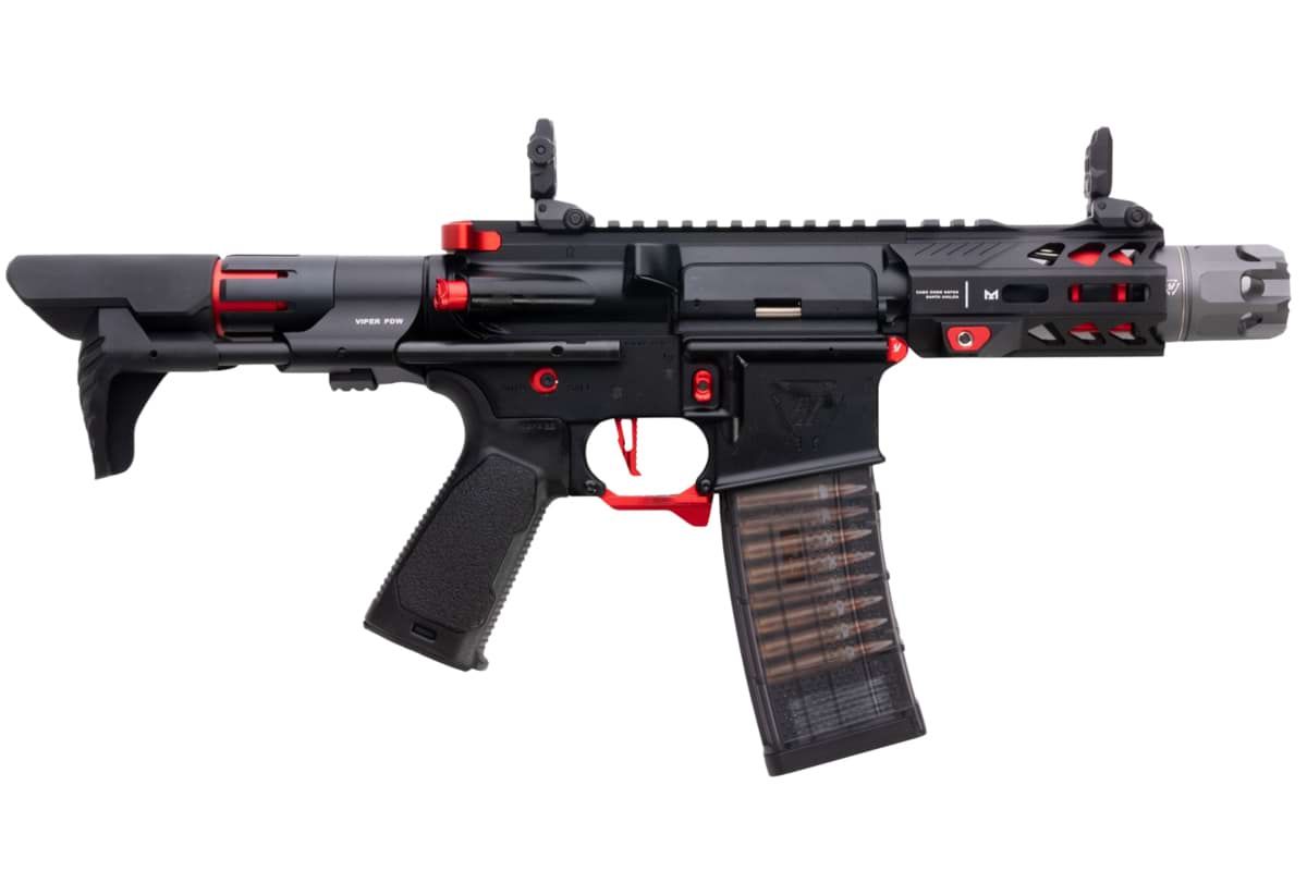 EMG STRIKE INDUSTRIES AR ストライク レイダー ショート バレル GBB M4 ライフル (CYMA CGS システム) - 4 インチ BK / RD