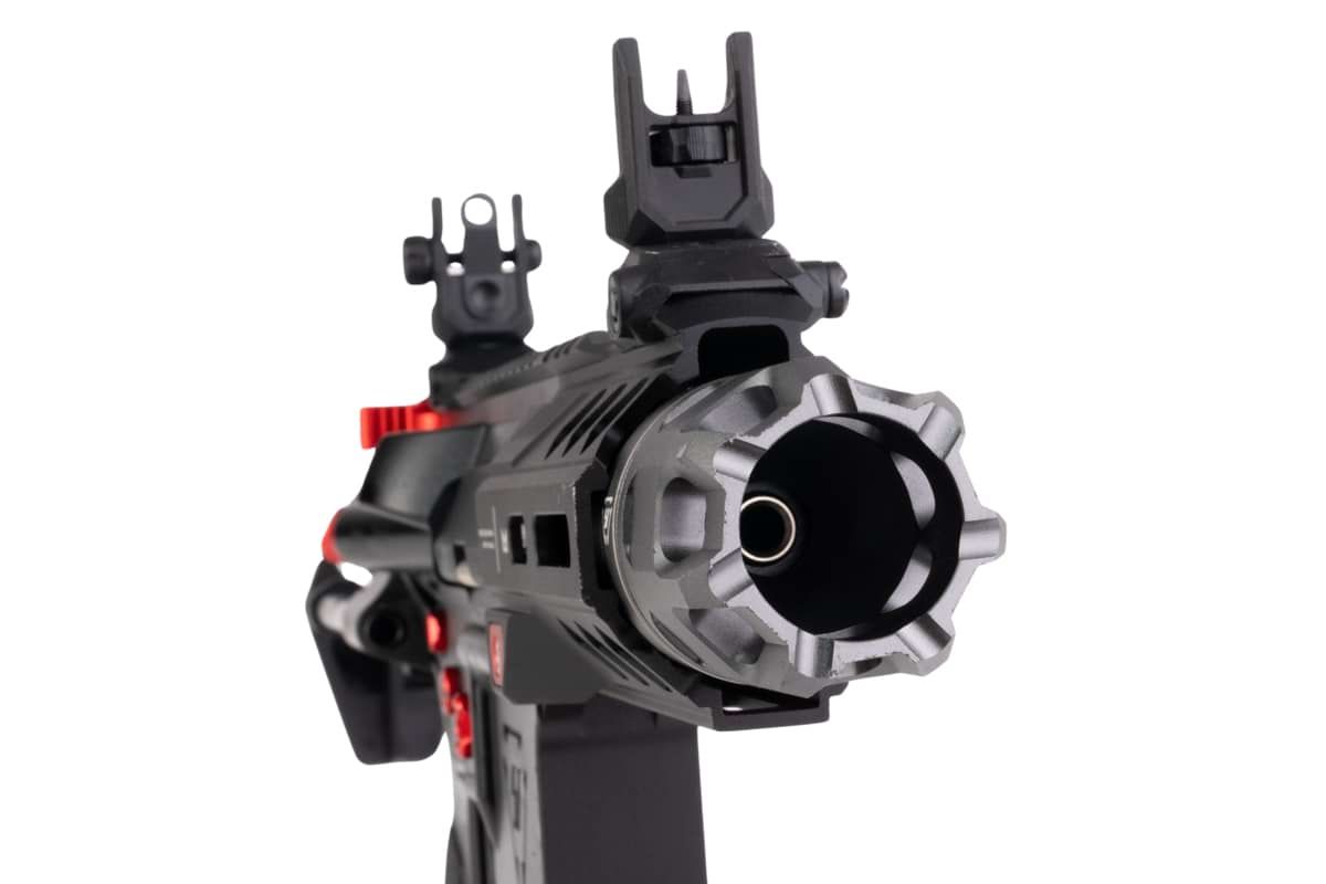 EMG STRIKE INDUSTRIES AR ストライク レイダー ショート バレル GBB M4 ライフル (CYMA CGS システム) - 4 インチ BK / RD