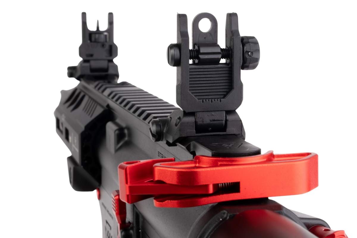 EMG STRIKE INDUSTRIES AR ストライク レイダー ショート バレル GBB M4 ライフル (CYMA CGS システム) - 4 インチ BK / RD