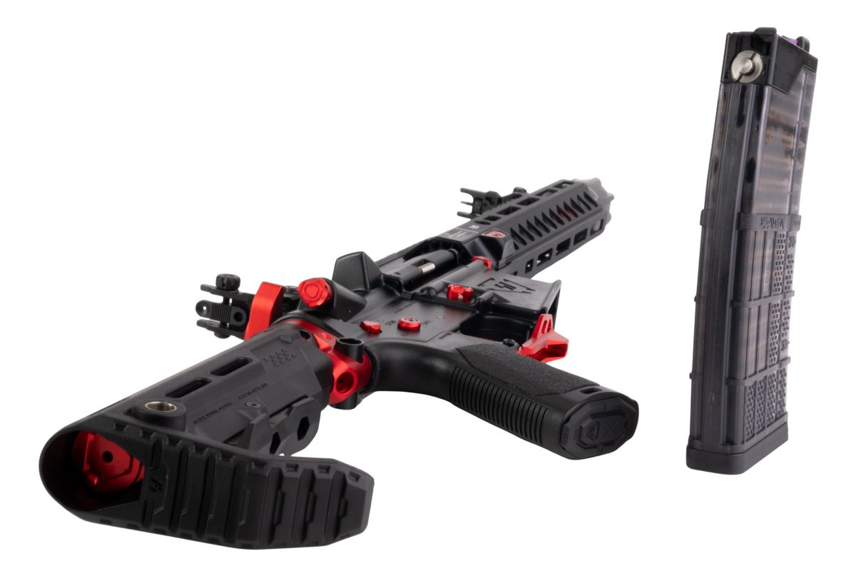 EMG STRIKE INDUSTRIES AR ストライク レイダー SBR GBB エアソフト M4 ライフル (CYMA CGS システム) - 10 インチ BK / RD