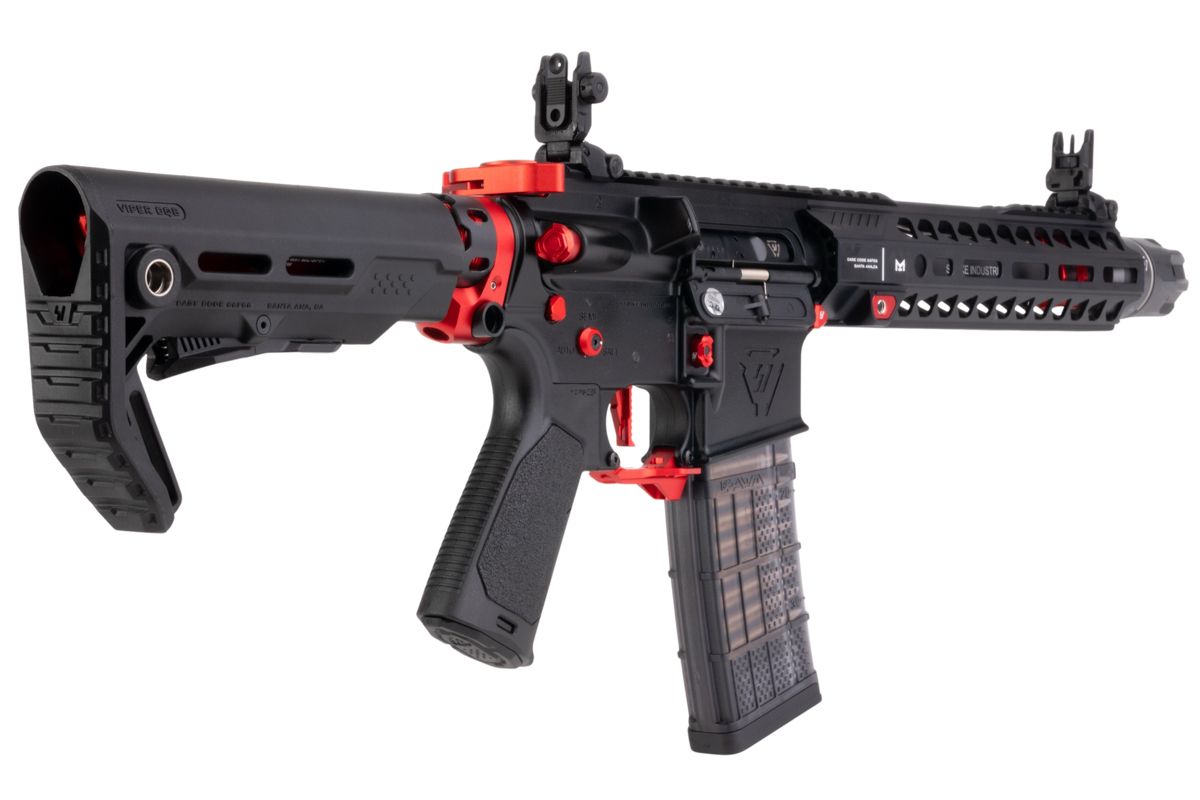EMG STRIKE INDUSTRIES AR ストライク レイダー SBR GBB エアソフト M4 ライフル (CYMA CGS システム) - 10 インチ BK / RD