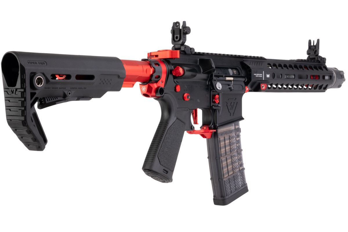 EMG STRIKE INDUSTRIES AR ストライク レイダー SBR GBB エアソフト M4 ライフル (CYMA CGS システム) - 10 インチ BK / RD