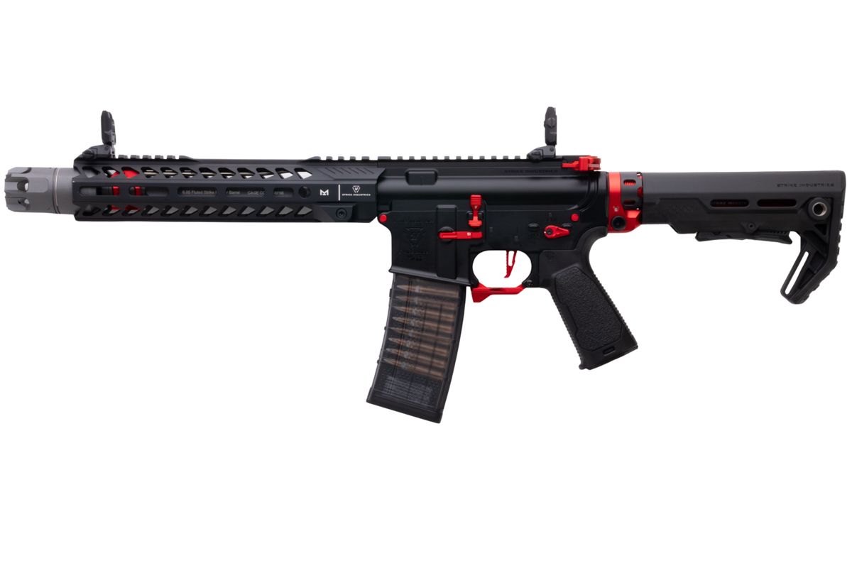 EMG STRIKE INDUSTRIES AR ストライク レイダー SBR GBB エアソフト M4 ライフル (CYMA CGS システム) - 10 インチ BK / RD