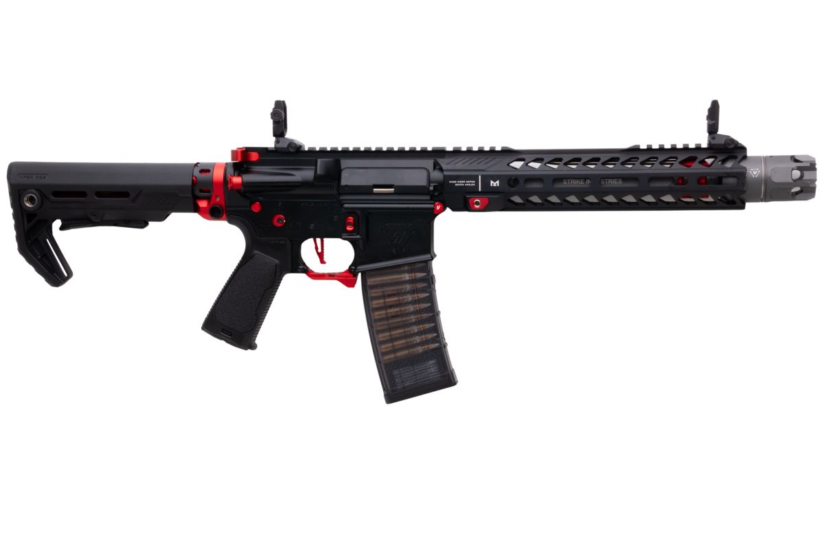 EMG STRIKE INDUSTRIES AR ストライク レイダー SBR GBB エアソフト M4 ライフル (CYMA CGS システム) - 10 インチ BK / RD