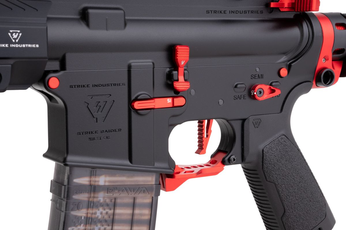 EMG STRIKE INDUSTRIES AR ストライク レイダー SBR GBB エアソフト M4 ライフル (CYMA CGS システム) - 10 インチ BK / RD