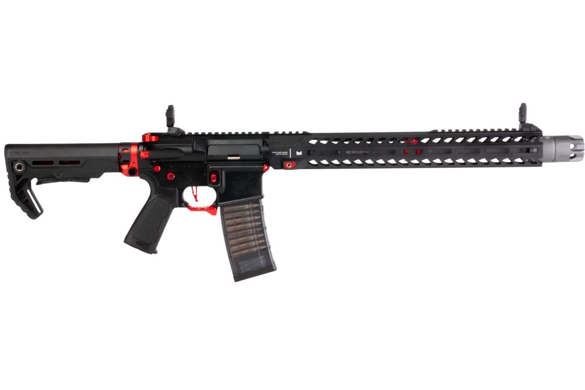 EMG STRIKE INDUSTRIES AR ストライク レイダー GBB エアソフト M4 ライフル (CYMA CGS システム) - 15.5 インチ BK / RD