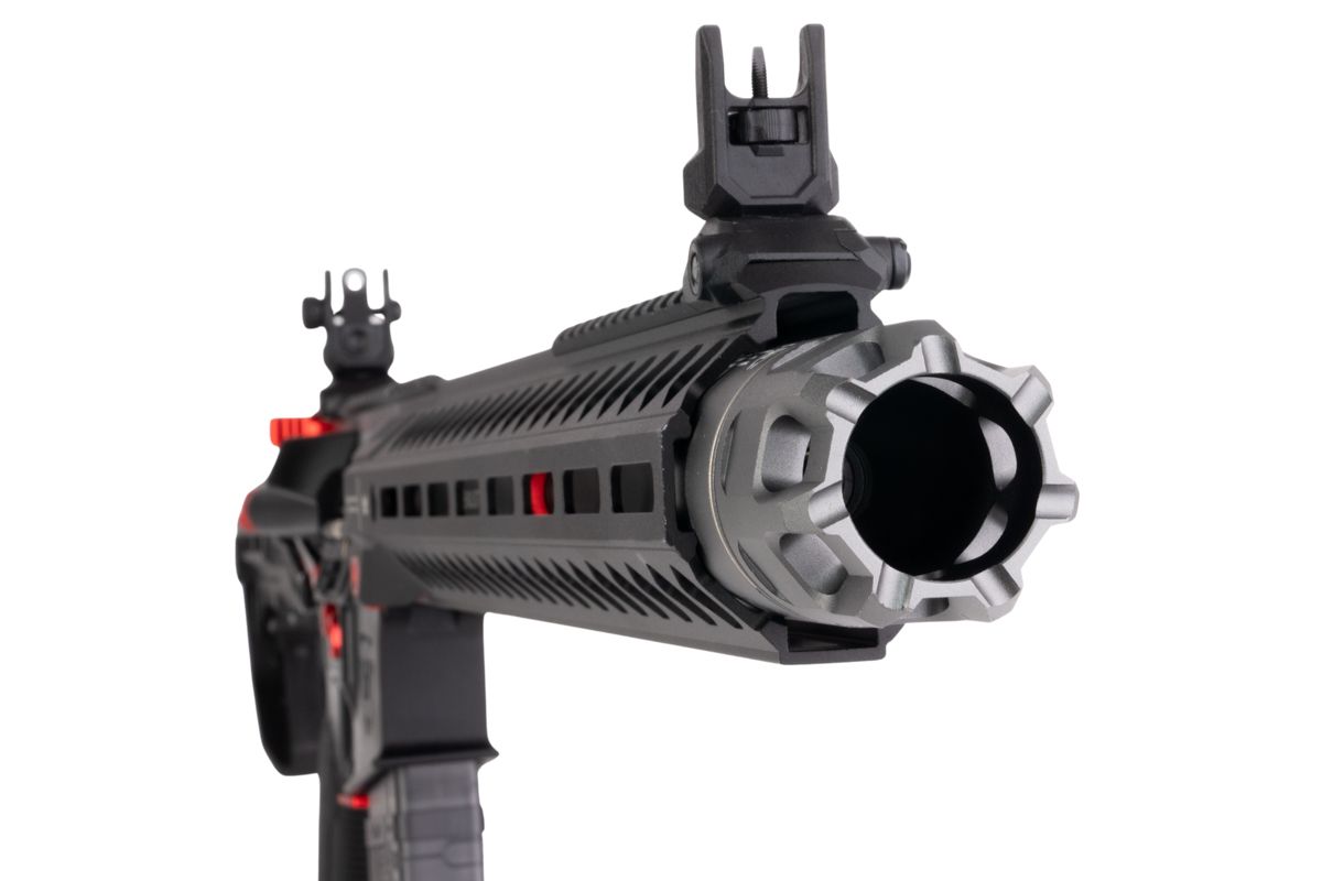 EMG STRIKE INDUSTRIES AR ストライク レイダー GBB エアソフト M4 ライフル (CYMA CGS システム) - 15.5 インチ BK / RD
