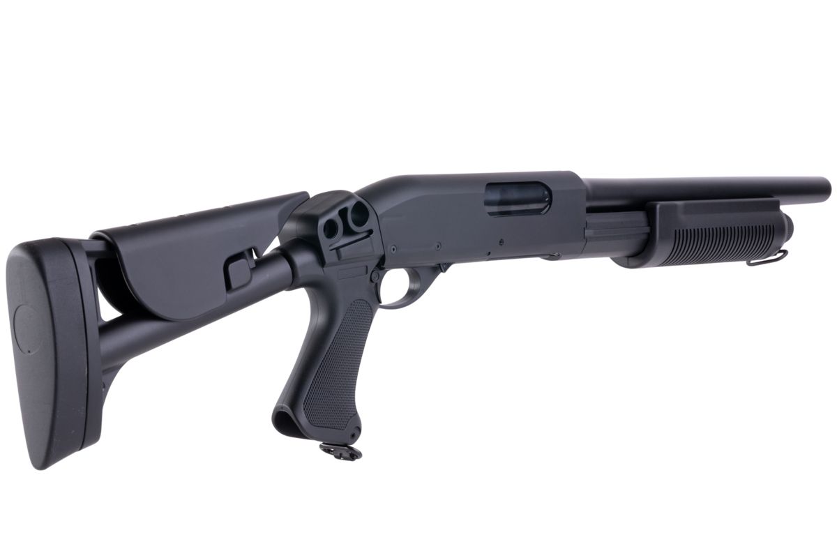 CYMA M870 3 ラウンドバースト マルチショット シェルローディング エアソフト ショットガン (格納式ストック CQB)(CM353)