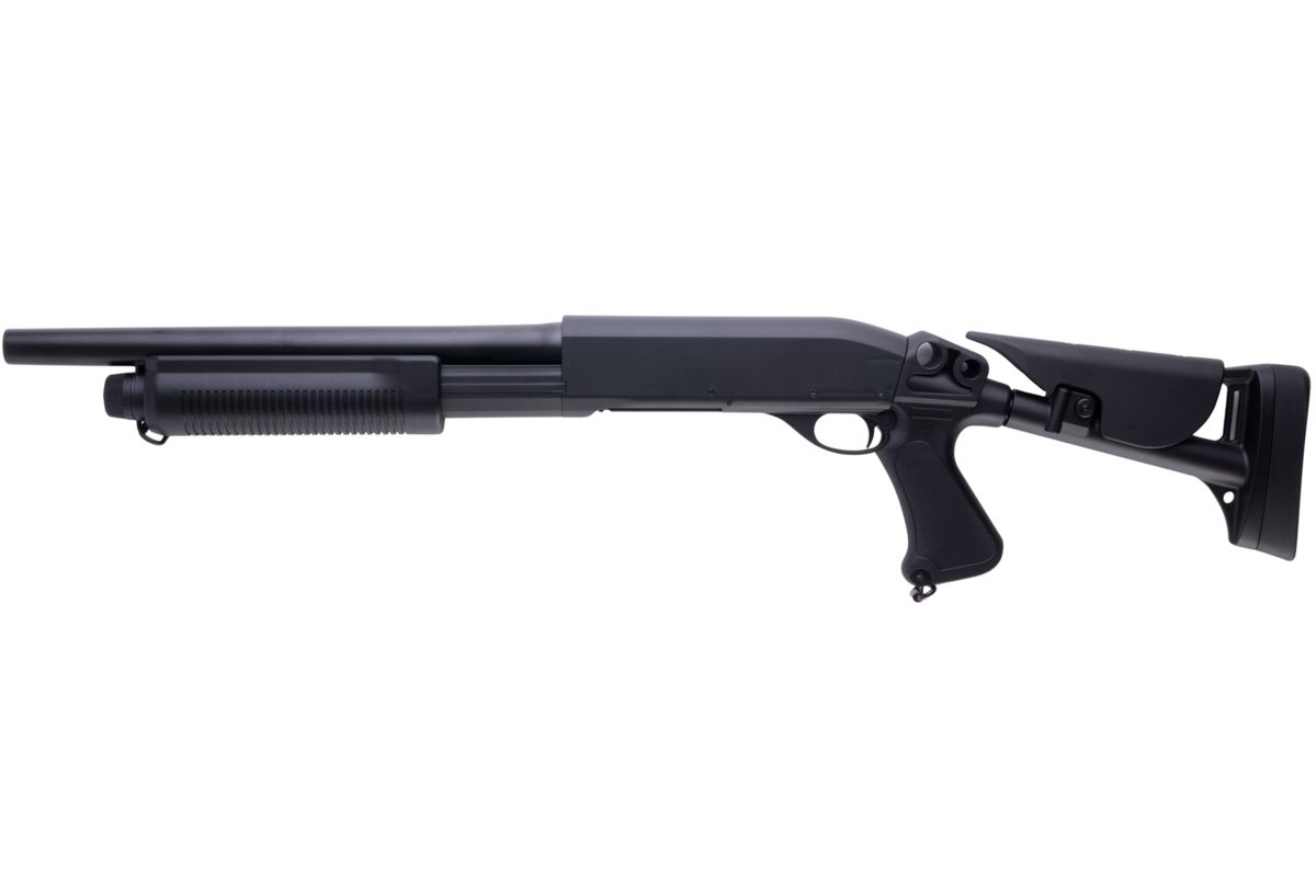 CYMA M870 3 ラウンドバースト マルチショット シェルローディング エアソフト ショットガン (格納式ストック CQB)(CM353)