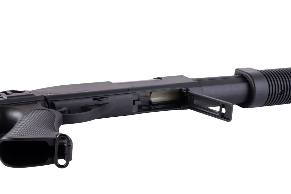 CYMA M870 3 ラウンドバースト マルチショット シェルローディング エアソフト ショットガン (格納式ストック CQB)(CM353)