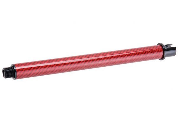 DR. BLACK 東京マルイ MWS GBBR アウターバレル (カーボンファイバー、9 インチ) - レッド
