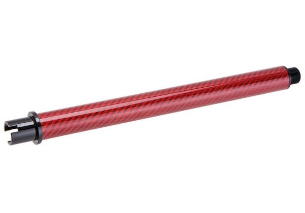 DR. BLACK 東京マルイ MWS GBBR アウターバレル (カーボンファイバー、9 インチ) - レッド