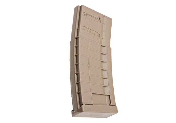 Arcturus 416 マガジン (300 発 DMAG、Hi-Cap Flash EMM AEG マガジン) - TAN