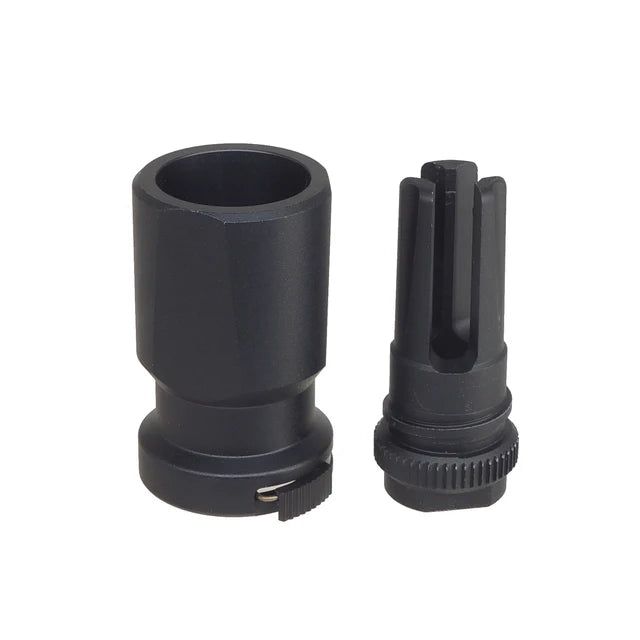 E&C ブラックアウト 51T エアソフト フラッシュ ハイダー 14mm 用 ダイバーター付き (EC-MP236) - ブラック