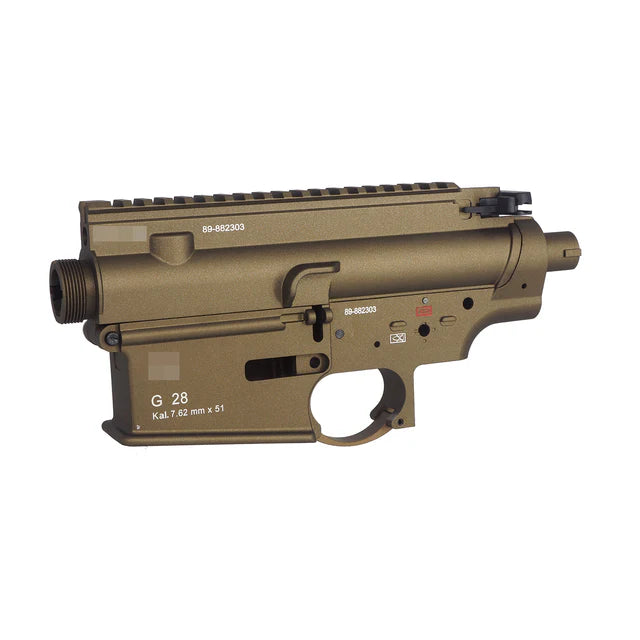 E&C G28スタイル メタルレシーバー(G28 / HK417 AEG用、EC-MP319B) - タン/黄褐