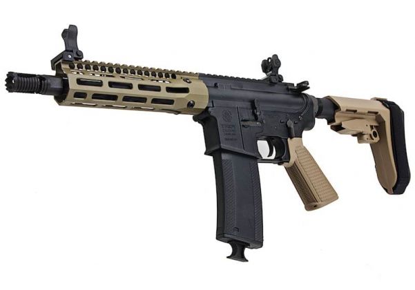 EMG TROY INDUSTRIES SOCC M4 AEG エアソフト ライフル (7.6 インチ RIS、DE、KING ARMS 製 –  AIRSOFT GOGO