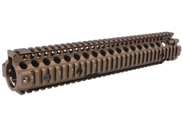 EMGライセンス取得CNCアルミ製ダニエルディフェンス12.5インチM4A1 RIS IIエアソフトハンドガード - DE