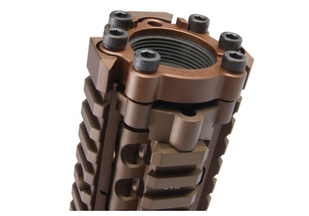 EMGライセンス取得CNCアルミ製ダニエルディフェンス12.5インチM4A1 RIS IIエアソフトハンドガード - DE